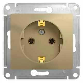 Розетка с заземлением Schneider Electric Glossa, винтовые зажимы, титан GSL000443 GSL000443