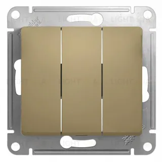 Выключатель трехклавишный Schneider Electric Glossa титан GSL000431 GSL000431