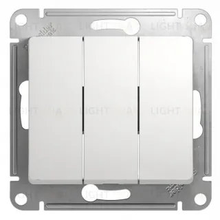 Выключатель трехклавишный Schneider Electric Glossa белый GSL000131 GSL000131