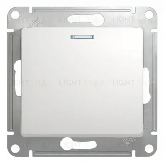 Выключатель одноклавишный с подсветкой Schneider Electric Glossa белый GSL000113 GSL000113
