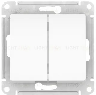 Выключатель двухклавишный Schneider Electric Glossa быстрозажим. клем., белый GSL000151S GSL000151S