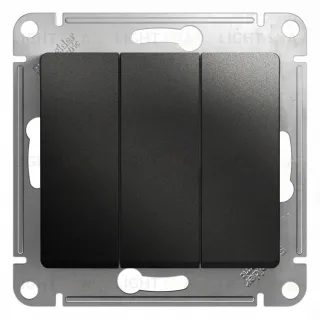 Выключатель трехклавишный Schneider Electric Glossa антрацит GSL000731 GSL000731