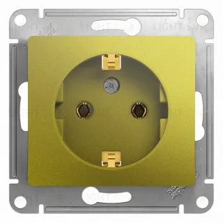 Розетка с заземлением Schneider Electric Glossa, винтовые зажимы, фисташковый GSL001043 GSL001043