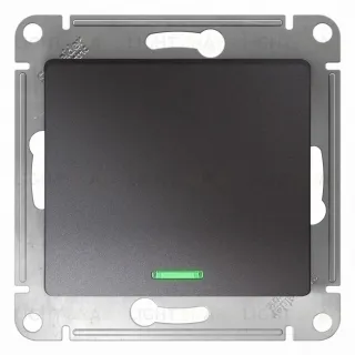 Выключатель одноклавишный с подсветкой Schneider Electric Glossa графит GSL001313 GSL001313