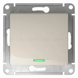 Выключатель одноклавишный с подсветкой Schneider Electric Glossa молочный GSL000913 GSL000913