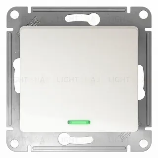Переключатель одноклавишный с подсветкой Schneider Electric Glossa (вкл/выкл из 2-мест), перламутр GSL000663 GSL000663