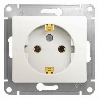 Розетка с заземлением Schneider Electric Glossa, винтовые зажимы, перламутр GSL000643 GSL000643