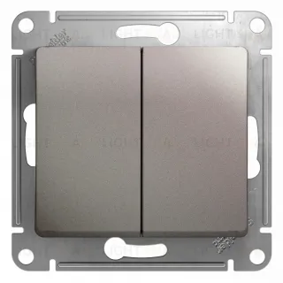 Выключатель двухклавишный Schneider Electric Glossa платина GSL001251 GSL001251