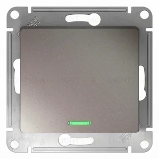 Выключатель одноклавишный с подсветкой Schneider Electric Glossa платина GSL001213 GSL001213