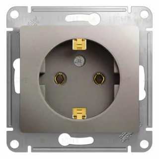 Розетка с заземлением Schneider Electric Glossa, винтовые зажимы, платина GSL001243 GSL001243