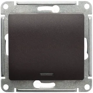 Выключатель одноклавишный с подсветкой Schneider Electric Glossa шоколад GSL000813 GSL000813