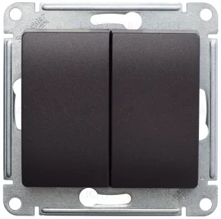 Переключатель двухклавишный Schneider Electric Glossa (вкл/выкл с 2-х мест), шоколад GSL000865 GSL000865