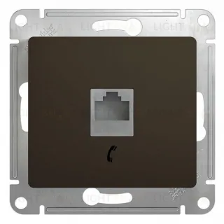 Розетка телефонная Schneider Electric Glossa RJ11 шоколад GSL000881T GSL000881T