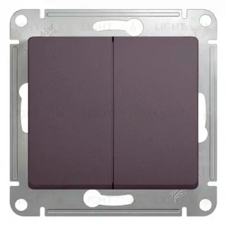 Переключатель двухклавишный Schneider Electric Glossa (вкл/выкл с 2-х мест) сиреневый туман GSL001465 GSL001465