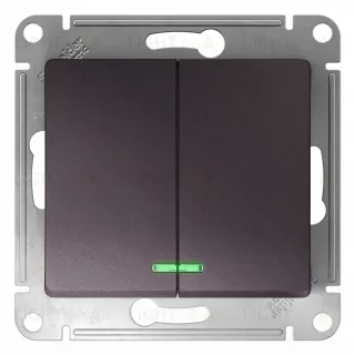 Выключатель двухклавишный с подсветкой Schneider Electric Glossa сиреневый туман GSL001453 GSL001453