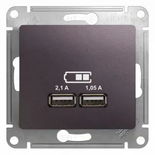 Розетка USB двойная для зарядки Schneider Electric Glossa сиреневый туман GSL001433 GSL001433