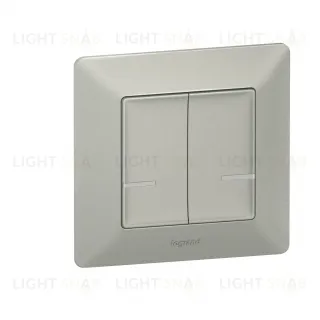 Умный беспроводной выключатель двухклавишный Legrand Netatmo Valena Life алюминий 752387 752387