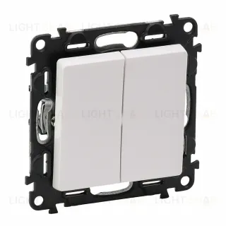 Выключатель двухклавишный Legrand Valena Life 10A/250В белый 752005+755020 752005 + 755020