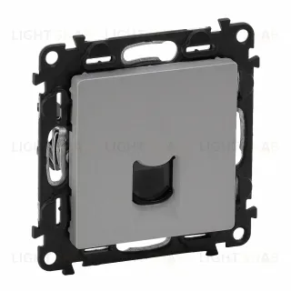 Розетка компьютерная одинарная Legrand Valena Life 6 кат, RJ 45, UTP, алюминий 753042+755412 753042 + 755412
