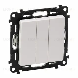 Выключатель трехклавишный Legrand Valena Life 10A/250В белый 752003+755030 752003 + 755030