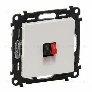 Розетка одинарная акустическая Legrand Valena Life с пружинными зажимами, белый 753072+755360 753072 + 755360