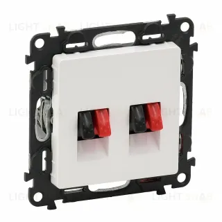 Розетка двойная акустическая Legrand Valena Life с пружинными зажимами, белый 753078+755370 753078 + 755370