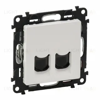 Розетка телефонная двойная Legrand Valena Life RJ11, белый 753039+755420 753039 + 755420