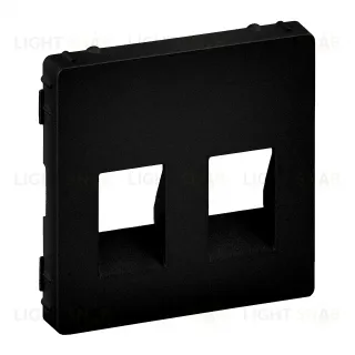 Розетка двойная акустическая с пружинными зажимами Legrand Valena Life, антрацит 753078+756372 753078 + 756372