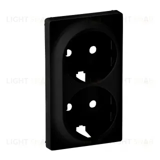 Розетка двойная с заземлением Legrand Valena Life 16A/250В, безвинтовые зажим, антрацит 753027+756952 753027 + 756952