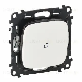 Кнопочный выключатель с подсветкой Legrand Valena Allure 6А/250В белый 752011+67686+755085 752011 + 67686 + 755085