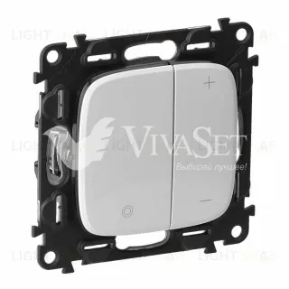 Кнопочный светорегулятор Legrand Valena Allure без нейтрали 5-400 Вт, белый 752062+752085 752062 + 752085