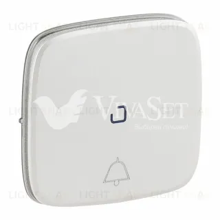 Кнопочный выключатель с символом звонок c подсветкой Legrand Valena Allure 6А/250В перламутр 752011+67686+755094 752011 + 67686 + 755094