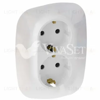 Розетка двойная с заземлением Legrand Valena Allure 16A/250В, безвинтовые зажимы, белый 753027+754955 753027 + 754955