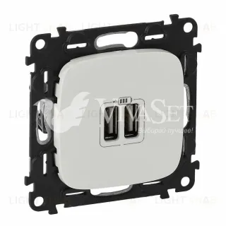 Розетка USB двойная для зарядки Legrand Valena Allure 1500 мА, перламутр 754999 754999