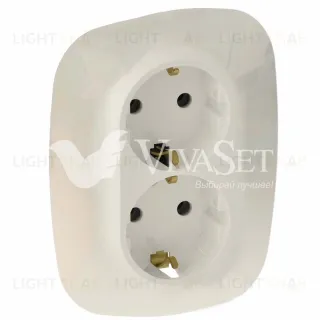 Розетка двойная с заземлением Legrand Valena Allure 16A/250В, безвинтовые зажимы, слоновая кость 753027+754956 753027 + 754956