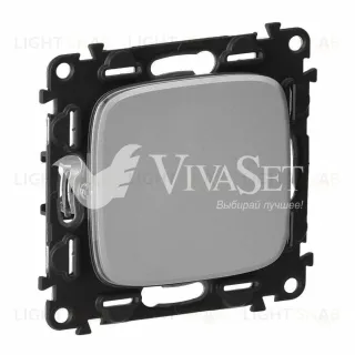 Кнопочный выключатель Legrand Valena Allure 6А/250В алюминий 752011+755007 752011 + 755007