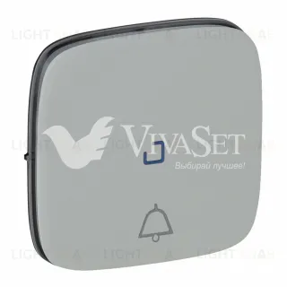 Кнопочный выключатель с символом звонок c подсветкой Legrand Valena Allure 6А/250В алюминий 752011+67686+755092 752011 + 67686 + 755092