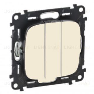 Выключатель трехклавишный Legrand Valena Allure 10А/250В слоновая кость 752003+755036 752003 + 755036