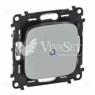 Выключатель одноклавишный перекрестный (из 3-х мест) с подсветкой Legrand Valena Allure 10А/250В алюминий 752007+665090+755087 752007 + 665090 + 755087