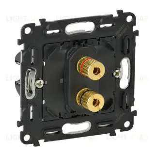 Розетка одинарная акустическая с винтовыми зажимами (банан) Legrand Valena Allure, алюминий 753076+755287 753076 + 755287