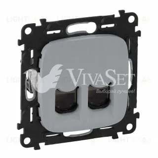 Розетка компьютерная двойная Legrand Valena Allure 6 кат, RJ 45, UTP, алюминий 753043+755427 753043 + 755427
