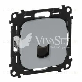 Розетка компьютерная одинарная Legrand Valena Allure 5 кат, RJ 45, UTP, алюминий 753070+755417 753070 + 755417