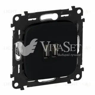 Розетка USB двойная для зарядки Legrand Valena Allure 1500 мА, матовый черный 754998 754998