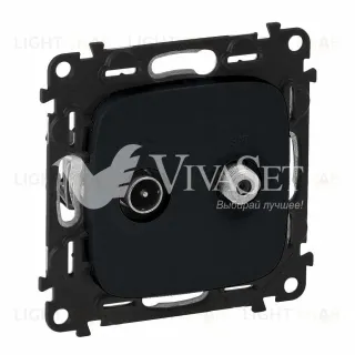 Розетка TV-SAT Legrand Valena Allure проходная матовый черный 753071+754828 753071 + 754828