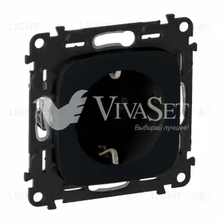 Розетка с заземлением Legrand Valena Allure 16A/250В, винтовой зажим, матовый черный 753025+755208 753025 + 755208