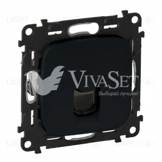 Розетка компьютерная одинарная Legrand Valena Allure 6 кат, RJ 45, UTP, матовый черный 753042+755418 753042 + 755418
