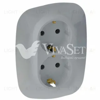 Розетка двойная с заземлением Legrand Valena Allure 16A/250В, безвинтовые зажимы, алюминий 753027+754957 753027 + 754957
