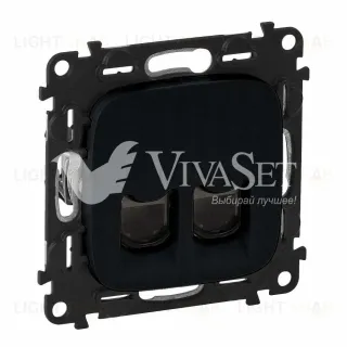 Розетка компьютерная двойная Legrand Valena Allure 6 кат, RJ 45, UTP, матовый черный 753043+755428 753043 + 755428
