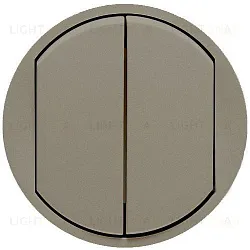 Выключатель двухклавишный Legrand Celiane 10А (титан) 68302+67002+67002+80251 68302 + 67002 + 80251