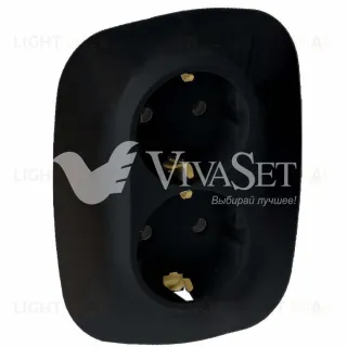 Розетка двойная с заземлением с защитными шторками Legrand Valena Allure 16A/250В, безвинтовые зажимы, матовый черный 753031+754958 753031 + 754958